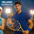 thumbnail image 6 of Uxcell Sweatband Set, 1Pcs Sports Headband and 2Pcs Wristbands Moisture Wicking Breathable Athletic Bands Wrist 3Pcs & Blue-Fit for (Basketball/Tennis/Football/Gym), 6 of 7