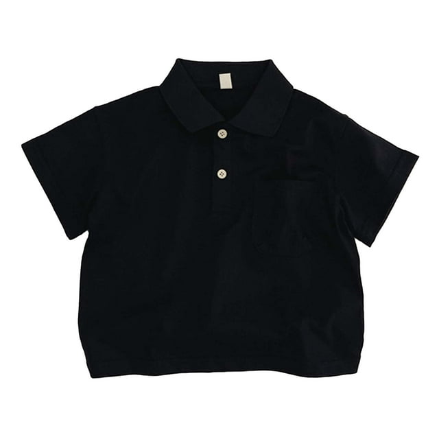 Chemise Garçon Décontractée Été pour Tout-Petits 1-8 Ans Classique Couleur Unie Manches Courtes avec Col Parfait pour Plage École Fête et Usage Quotidien