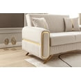 thumbnail image 3 of Ottomanson 67" Convertible Loveseat Sleeper with Storage, Modern Microfiber Sofa for Small Spaces, Beige, 3 of 5