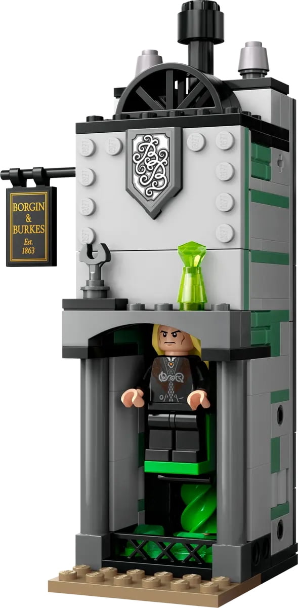 LEGO® Harry Potter Diagon Alley Borgin and Burkes: Floo Network Set 40695 – Lucius Malfoy Minifigure with Disappearing Fireplace Function, 190 Pieces, Gift for Kids Aged 8+