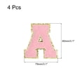 thumbnail image 2 of Uxcell Chenille Letter Patches Iron on Letter Patches Pink Alphabet A 3in Height for Clothing Pack of 4, 2 of 5