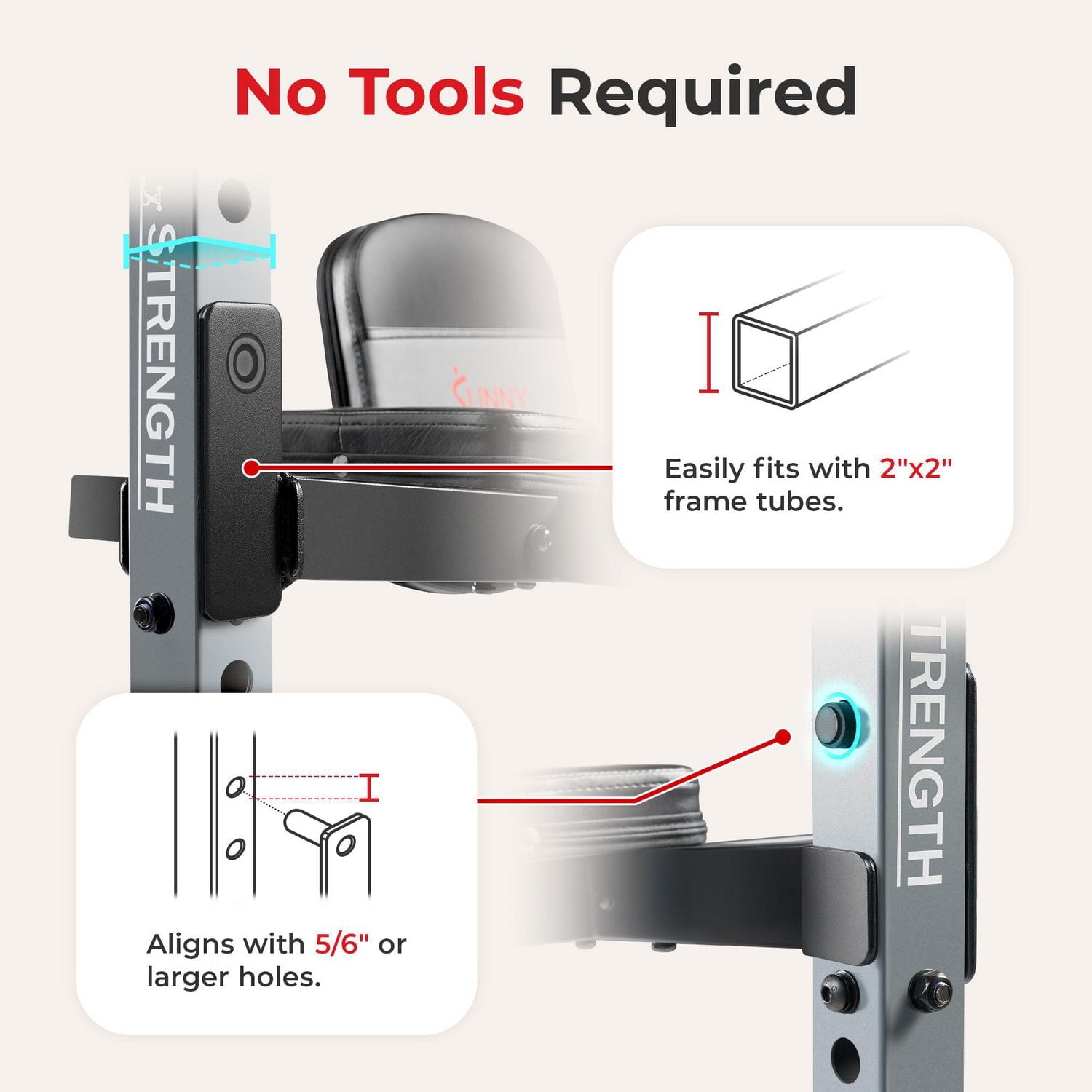 Sunny Health & Fitness Adjustable Captains Chair Multi-Function Dip Station, Push-Up, Leg Raises & Core Workout Attachment with Adjustable Height - SF-XFA008