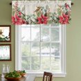 thumbnail image 3 of Christmas Poinsettia Curtain Valances for Windows, Kitchen Valance Window Treatments Panel 2 Pack, Xmas Birds Berries Eucalyptus Botanical Rod Pocket Short Curtains for Bathroom Bedroom 54 x 18 Inch, 3 of 8