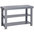 thumbnail image 1 of SONGMICS Banc de Rangement pour Chaussures en Bambou à 3 Niveaux pour Entrée, Gris, 1 of 7