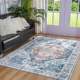 thumbnail image 2 of Wondo Washable Rugs Vintage Area Rug Rug for Living Room, Bedroom, Kids Room, 4' x 6', Light Blue, 2 of 8