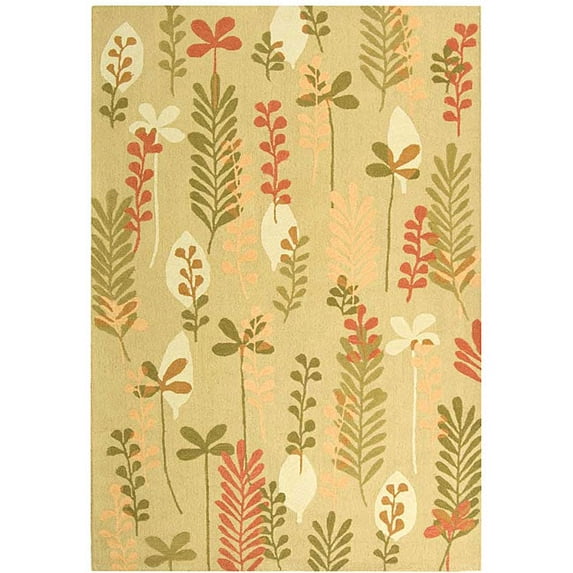 Safavieh Handmade Ferns Contemporary Taupe Wool Rug (6' x 9')