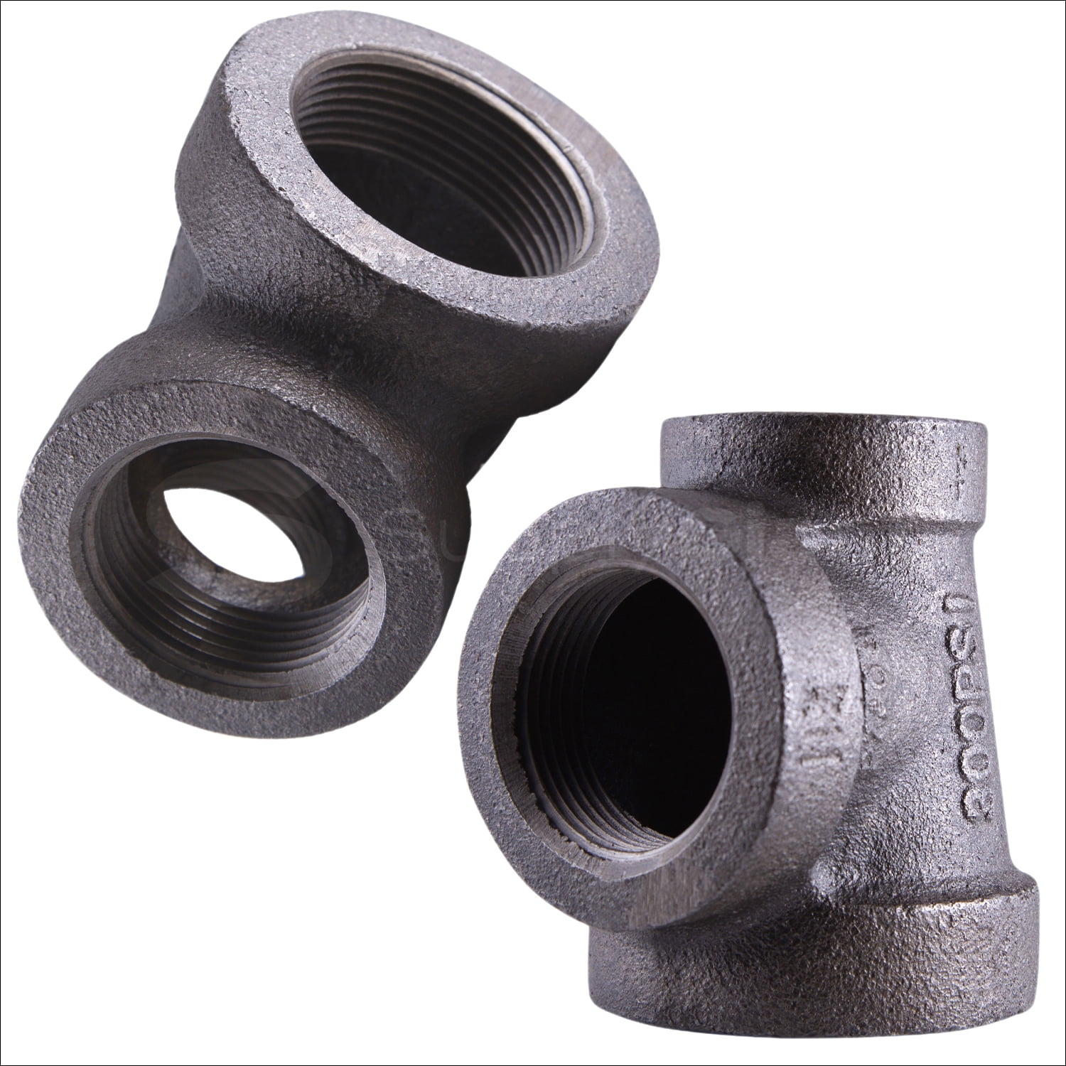 Supply Giant 1-1/2" x 1" x 1-1/4" BLack Pipe Fitting Reducing Tee Cast Iron