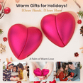 thumbnail image 3 of 2 Pack Hand Warmers Rechargeable, 5200mAh Heart-Shaped Electric Handwarmers, Reusable Portable Pocket Heater, Great Gifts for Indoor Outdoor, Novelty Christmas Stocking Stuffers, 3 of 7
