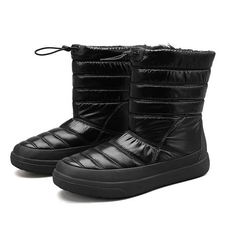 

Men‘s Warm Fleece Thermal Comfortable Non Slip Drawstring Fashion High Top Snow Boots Winter