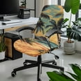 thumbnail image 2 of HELLHERO Hawaii Beach Palm Tree Print Office Chair Slipcovers Spandex, Elastic High Back Office Seat Cover, Dustproof Computer Chair Cover Size L, 2 of 7