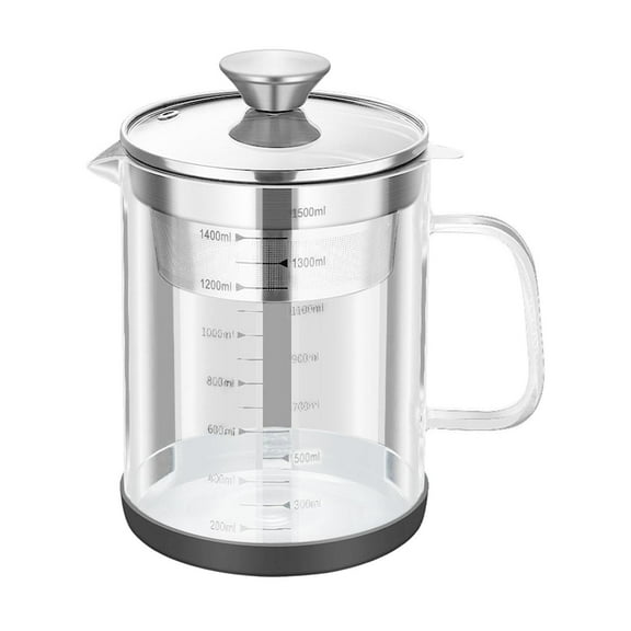 Soybean Milk Strainer Oil Container with Strainer, Tea Jug Soy Milk Terrarium Frying Oil Storage Can with Lid for Coffee Soy Milk Yogurt Cafe 1.5L