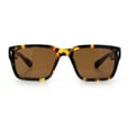 thumbnail image 4 of Mens Narrow Rectangle Vintage Style Bohemian Plastic Fashion Sunglasses Tortoise - Brown, 4 of 8