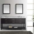 thumbnail image 2 of Caroline Estate 72" Double Bath Vanity in Espresso with Black Galaxy Granite Top and Round Sink with Brushed Nickel Faucet and Mirrors, 2 of 9