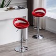 thumbnail image 2 of Duhome Bar Stools with Back Set of 2 Modern Adjustable Swivel Counter Stool Bar Chairs for Kitchen Plastic, Red, 2 of 8