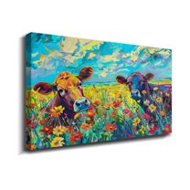 Cow Canvas Art Cattle Wall Decor Cattle Canvas Wall Decor For Livingroom Bedroom Office