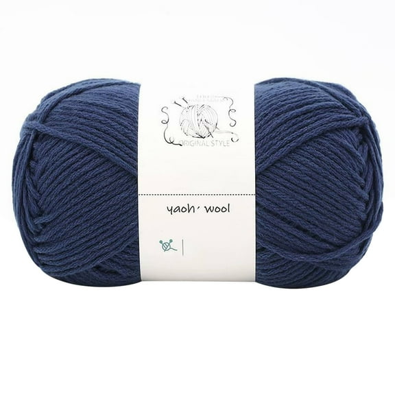 LGCASL Hand-Knitted Yarn #2 Dark Blue, 1Pc=100G Hand Woven Cotton Yarn Soft Crochet Yarn for Hand Knitting Warm Sweater Sofa Cushion Scarf Diy