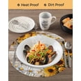thumbnail image 3 of 13 Inch Round Placemats Set of 6, Farmhouse Sunflower Non Slip Heat Insulation PP Table Mats, Vintage Daisy Butterflies Rustic Wood Washable Place Mats for Kitchen Dining Party Table Decor, 3 of 7