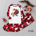 thumbnail image 2 of Odeerbi Christmas Pajamas for Family Holiday Long Sleeve Family Christmas Pajamas Matching Sets Kids Christmas Plaid Printed Blouse Tops + Pants Sleepwear Family Matching PJs Set Red, 2 of 6