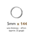 thumbnail image 7 of The Beadsmith Open Jump Rings – 5mm diameter, Silver Plated , 144 Pieces – Findings for Making Keychains, Charms, Chain Mail and Body Jewelry, 7 of 7