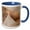 Blue/White, variant on 3drose, Image of Abstract Trendy Geometrical Copper Marble Triangle Shapes, 15oz Two-tone Red Mug