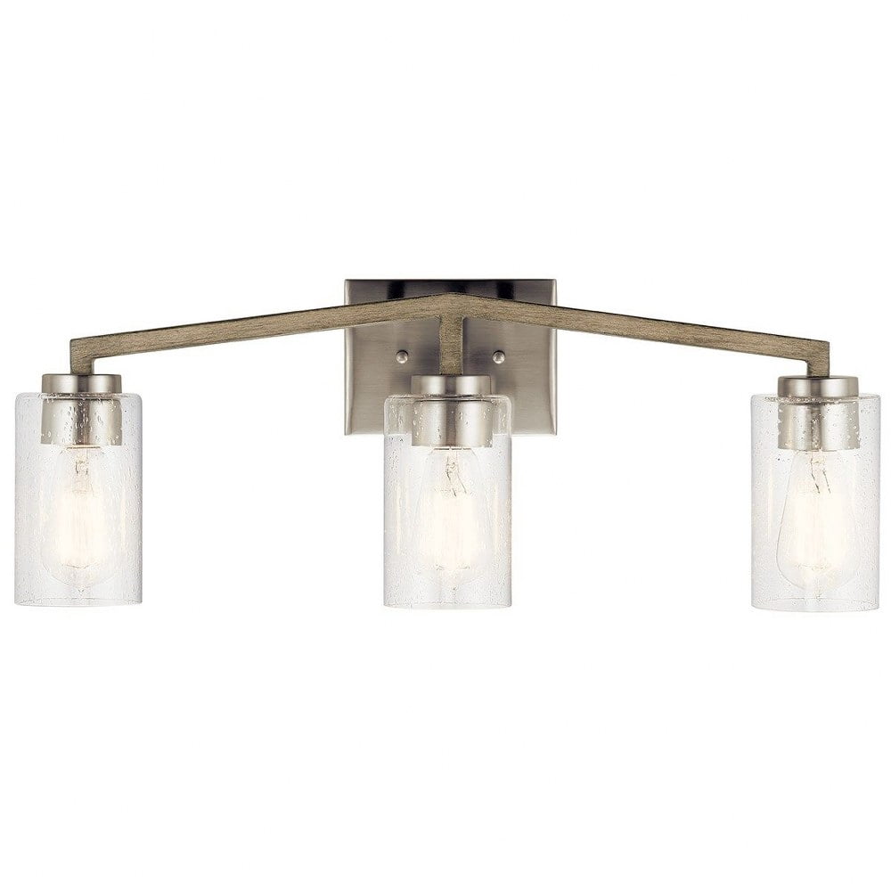 -3 Light Bathroom Light Fixture Damp Location Rated with Lodge/Country/Rustic Style-9.25 inches Tall By 24 inches Wide Bailey Street Home