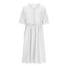 Kaemgyyd Womens Boho Floral Dresses Flowy A-Line Summer Dresses Cute Half Sleeve V Neck Button up Casual Midi Sundress
