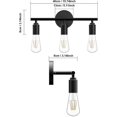 thumbnail image 2 of Retro black bathroom mirror with 3 lights, industrial style bathroom mirror, retro wall light 40 cm, bulb not included, 2 of 5
