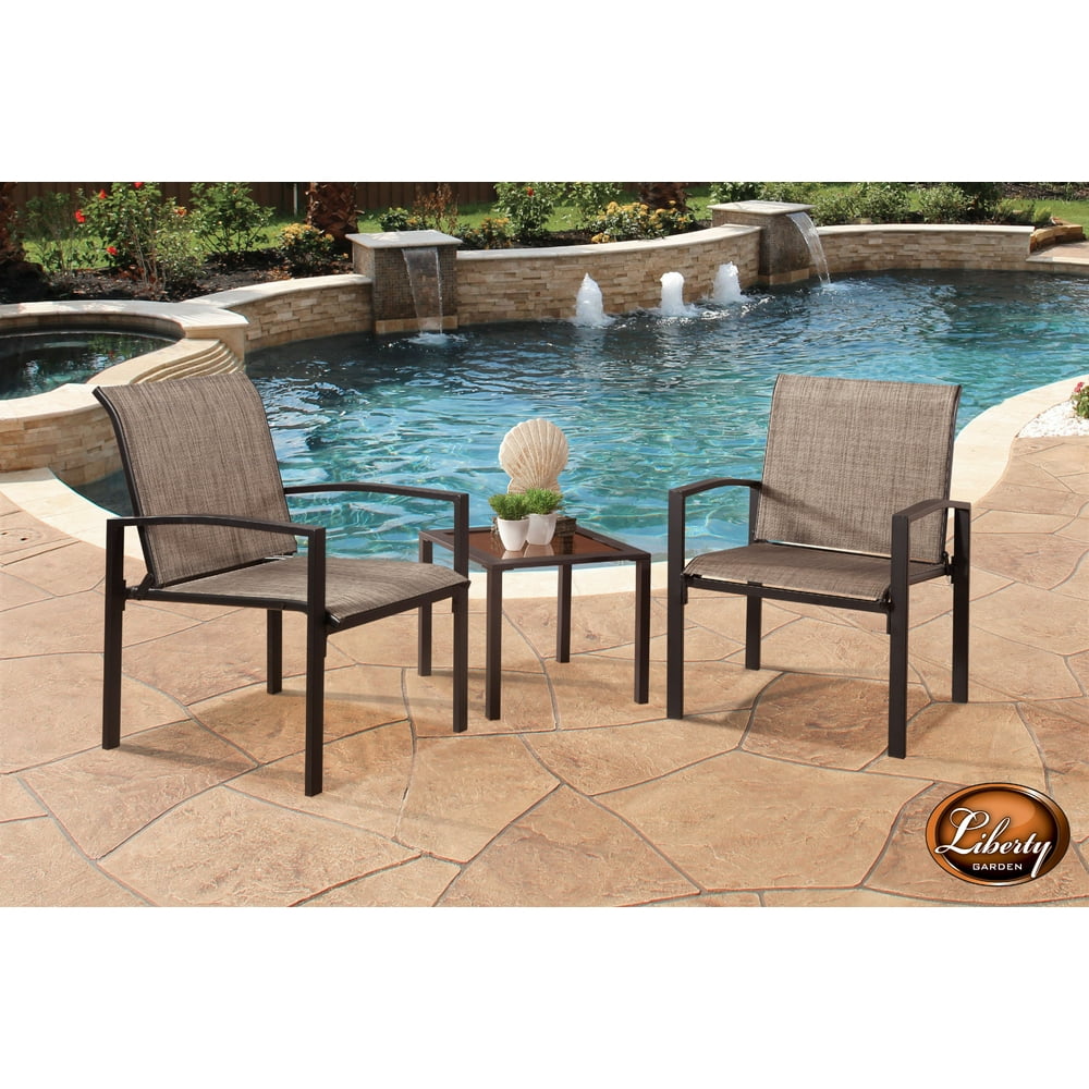 Liberty Garden Patio Galveston 3Piece Seating Set, Black