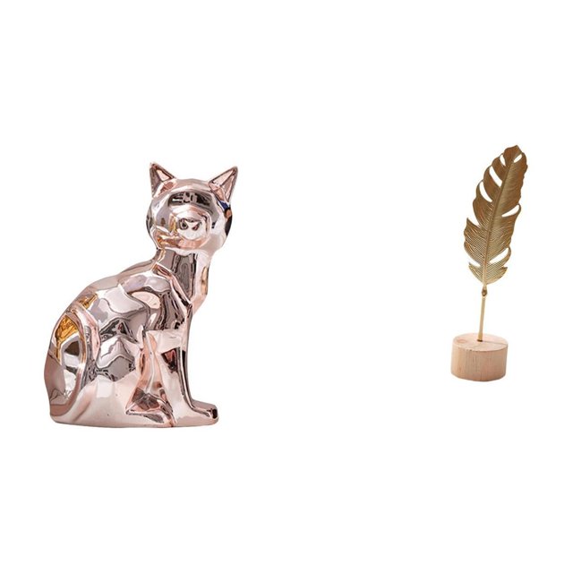 Figura de escritorio,Estante de estatua de gato para escritorio,oficina,decoración del hogar,Escultura de hojas,Estatua de hoja de metal Escultura de hoja Decoración del hogar,Figura de hoja