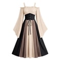 thumbnail image 2 of Halloween Dresses for Women Vintage Corset Medieval Dress Flare Sleeve Shoulder Strap Plus Size Halloween Costumes, 2 of 8