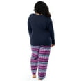 thumbnail image 3 of Fruit of the Loom Women's Beyond Soft Long Sleeve Waffle Top and Flannel Bottom Pajama Set, Sizes S-4X, 3 of 9