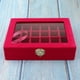 thumbnail image 2 of Organizador de Anillos de Joyería Titular de de Almacenamiento de Pendientes Caja de Presentación 20x15x4.7cm Rosa roja, 2 of 9