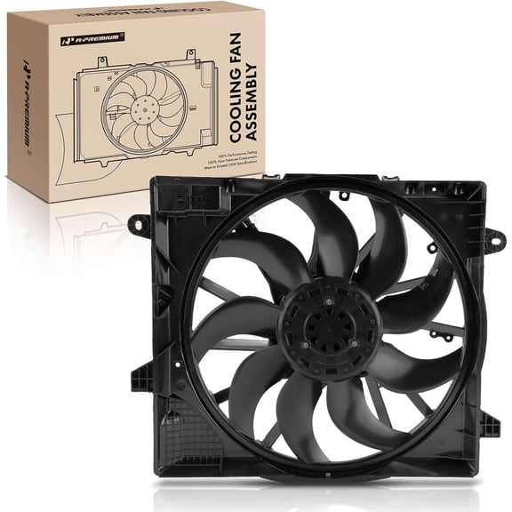 A-Premium Engine Radiator Cooling Fan Assembly with Brushless Motor Compatible with Select Chrysler Models - Pacifica 2021 2022 2023 2024 3.6L, AWD - Replace# 68457956AA