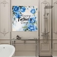thumbnail image 4 of Wall Art Prints, Happy Father's Day Framed Canvas Prints for Bedroom Living Room Bathroom Office, Blue Spring Garden Floral Gallery Wrap Wall Art Poster for Gifts Home Decor 24"x24", 4 of 9
