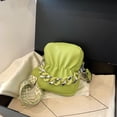 thumbnail image 1 of Bolso de hombro de moda de cuero de PU Bolso de mensajero de mujer plisado Correa ancha ajustable, 1 of 3