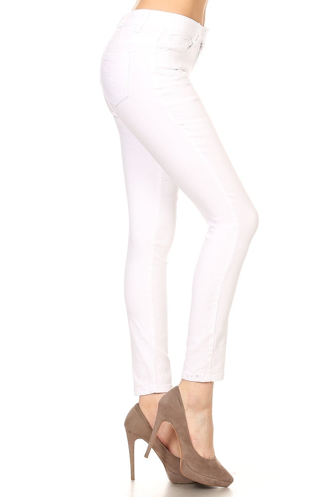 women's white stretch jeggings