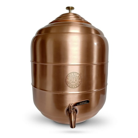 

American Ayurveda Counter Top 5 Gallon Water Dispenser Copper Storage Tank/Pot With Stainless Steel Faucet Copper Charged Water Kitchen Home Health Yoga Meditation Spa