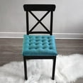 thumbnail image 2 of My Infinity Store 16" Plush Square Tufted Chair Pad/Cushions Tie-Backs (Teal, 2 Piece), 2 of 5