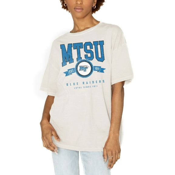 Women's Gameday Couture White MTSU Blue Raiders Get Goin' Oversized T-Shirt