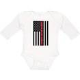 thumbnail image 3 of Inktastic Firefighter Daddy Flag Boys or Girls Long Sleeve Baby Bodysuit, 3 of 5