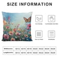 thumbnail image 5 of PHYHOO  Floral Throw Pillow Covers Pink Floral Romantic Wildflower Plants Decoration Pillow Cover Nature Scenery Cushion  for Couch Sofa Bedroom Car, 5 of 5