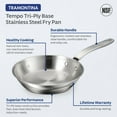 thumbnail image 4 of Tramontina Tempo Tri-Ply Base Stainless Steel 8-Inch Small Frying Pan, Induction-Ready Skillet, Oven-Safe, Dishwasher-Safe, 4 of 8