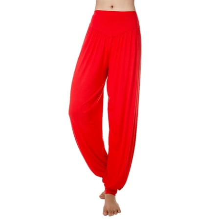 

UKAP Women s High Waisted Harem Pants Pajamas Casual Loose Solid Color Tummy Control Yoga Jogger Fitness Running Trouser Bloomers