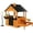 Light Brown, variant on Matladin Kids Wooden Playhouse with Sink Toys, Picnic Table, Mailbox, Flowerpot Holders, Plastic Basin, Child DIY Room for 3-8 years
