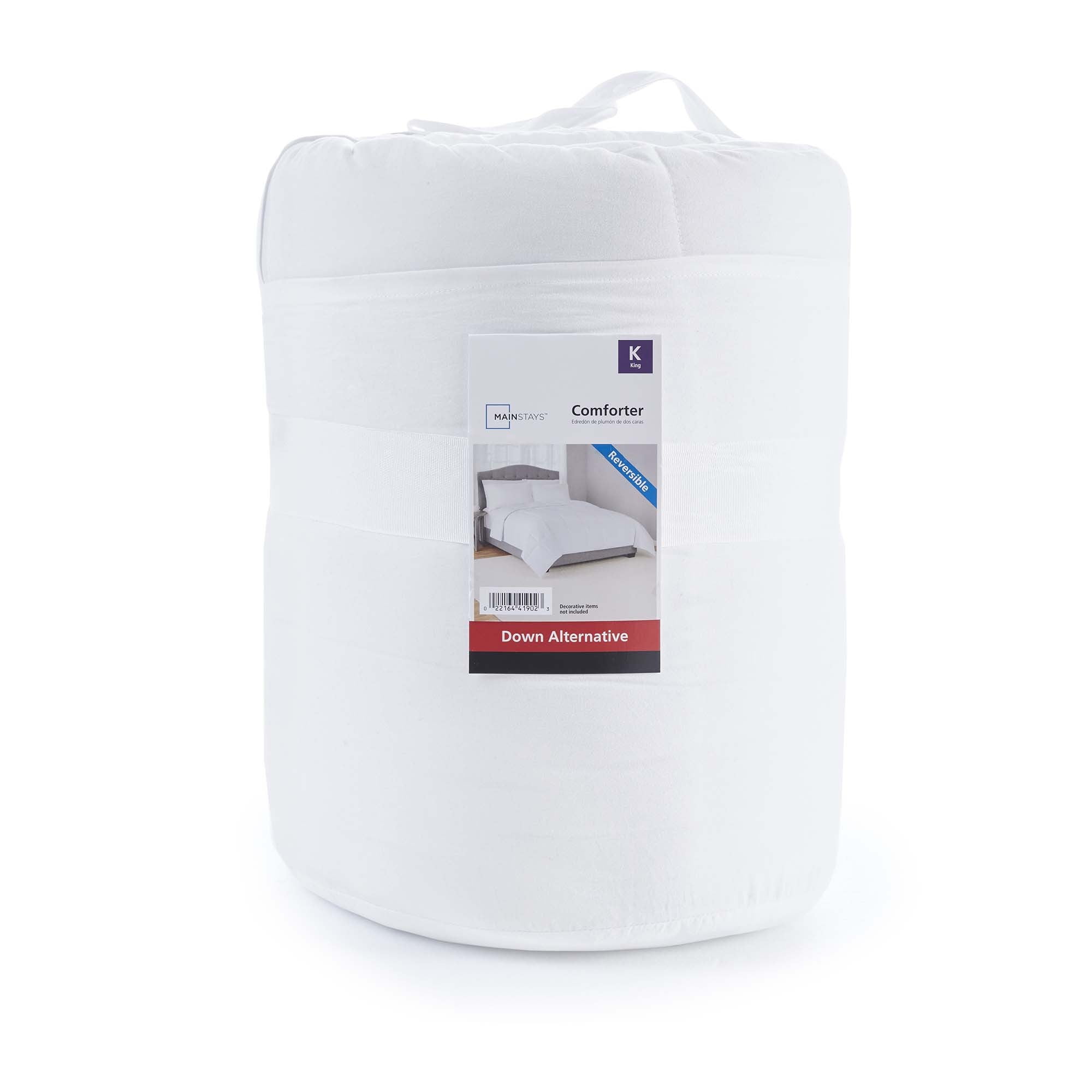 Mainstays King Comforter, Down Alternative, All-Season, White