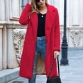 thumbnail image 4 of Puntoco Mujeres Fuzzy Fleece Lapel Open Front Long Cardigans Coat Faux Fur Otoño Invierno Warm Outwear Chaquetas Liquidación Puntoco Puntoco-2739, 4 of 6