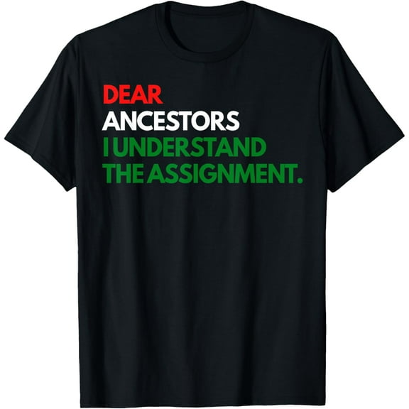 Dear Ancestors I Understand The Assignment T-ShirtPure cotton short-sleeved shirts for both men and women