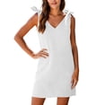 thumbnail image 2 of QUNYINEY Casual Sundresses for Women Plus Size Cotton Linen Midi Sleeveless White Tank Dress Casual Vacation Loose Fit Summer V Neck Dresses, 2 of 9