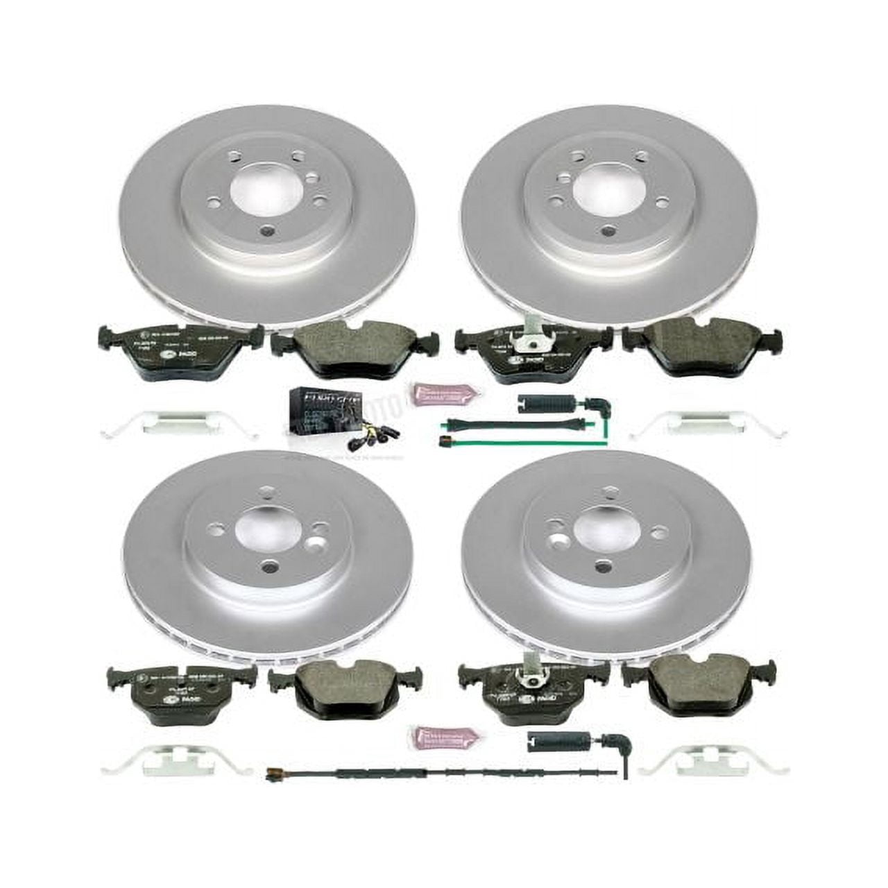 Power Stop Front and Rear Euro-Stop ECE-R90 Certified Brake Pad and Rotor Kit ESK5728