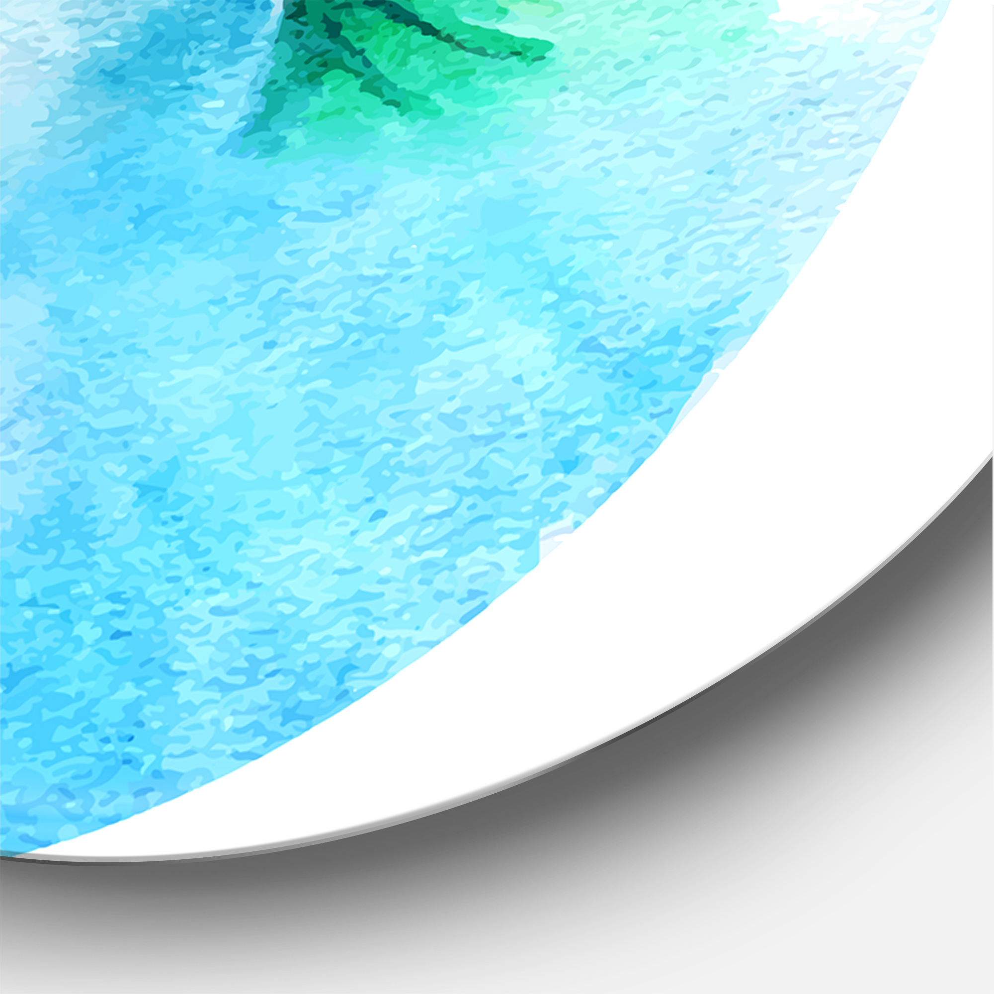 Designart 'Mermaid Green Fish Tail' Nautical & Coastal Circle Metal Wall Art 36x36 - Disc of 36